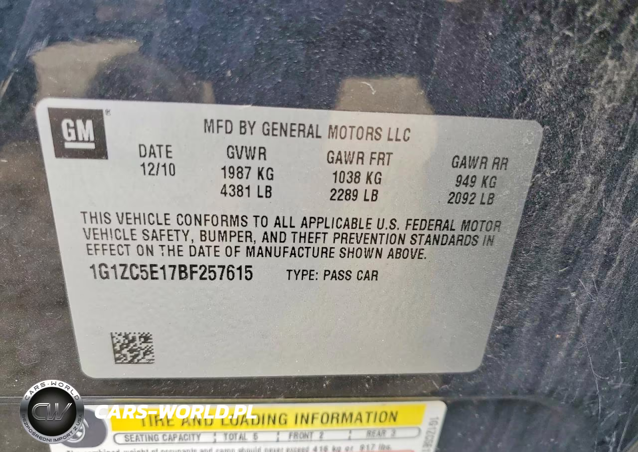 2011 Chevrolet Malibu 1Lt VIN:1G1ZC5E17BF257615 - 12