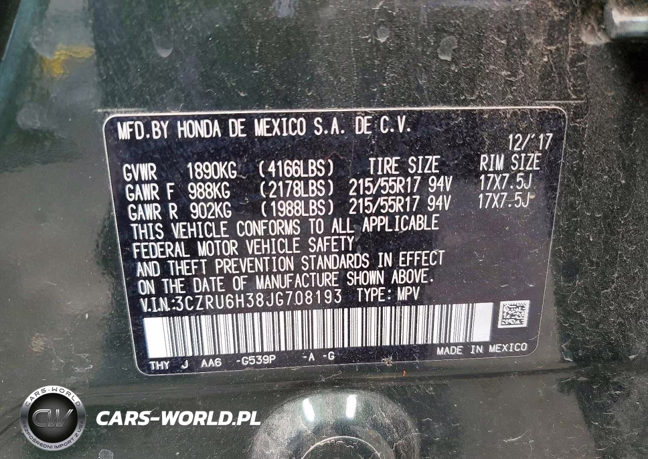 2018 Honda Hr-V Lx VIN:3CZRU6H38JG708193 - 13