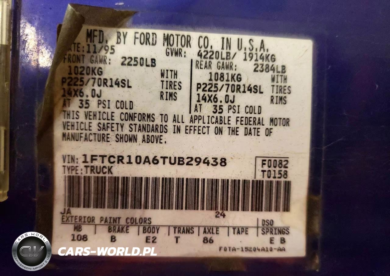 1996 Ford Ranger VIN:1FTCR10A6TUB29438 - 12