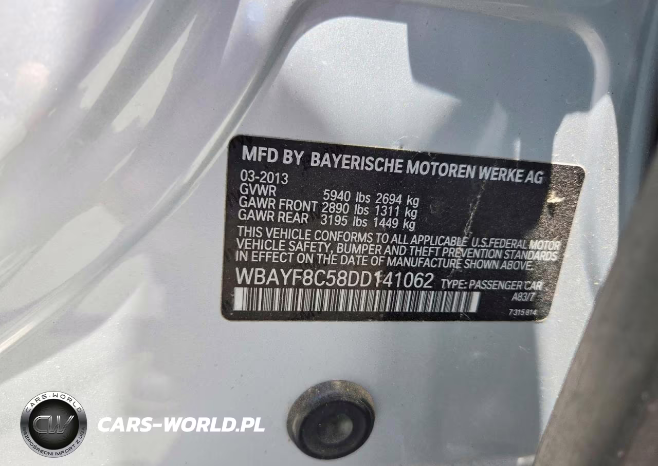 2013 BMW 750 Lxi VIN:WBAYF8C58DD141062 - 13