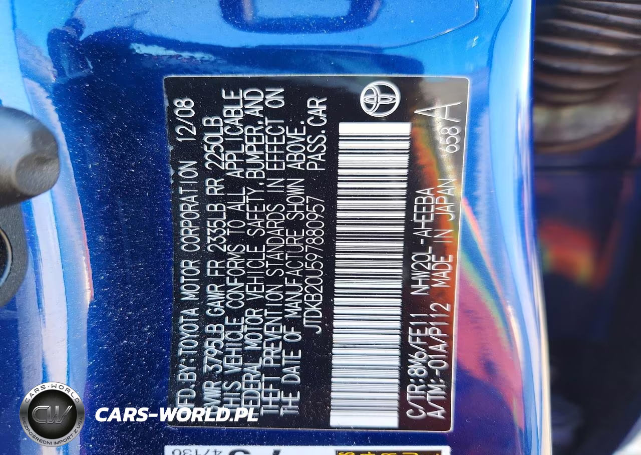 2009 Toyota Prius Base VIN:JTDKB20U597880957 - 12