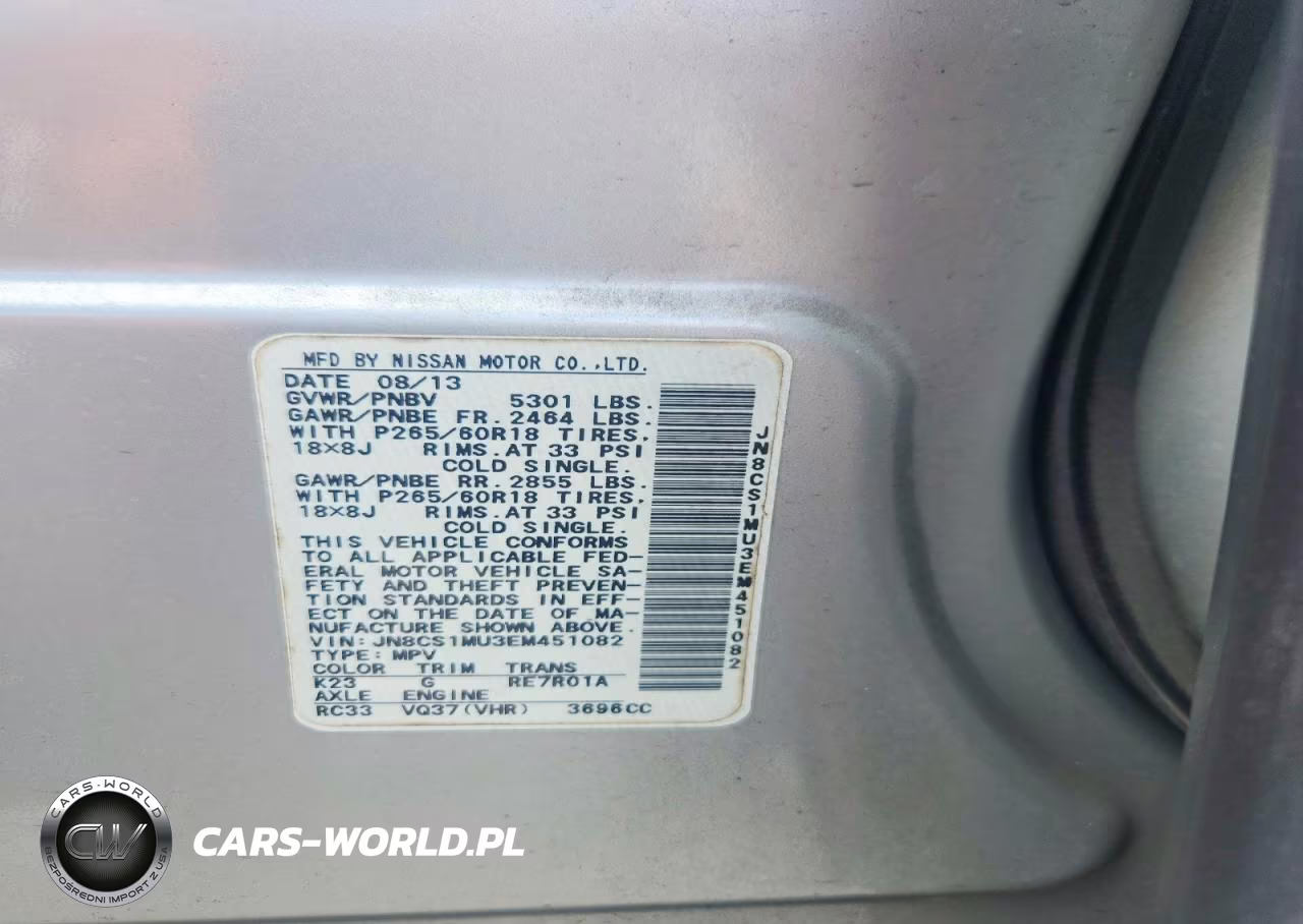 2014 Infiniti Qx70 Base VIN:JN8CS1MU3EM451082 - 14