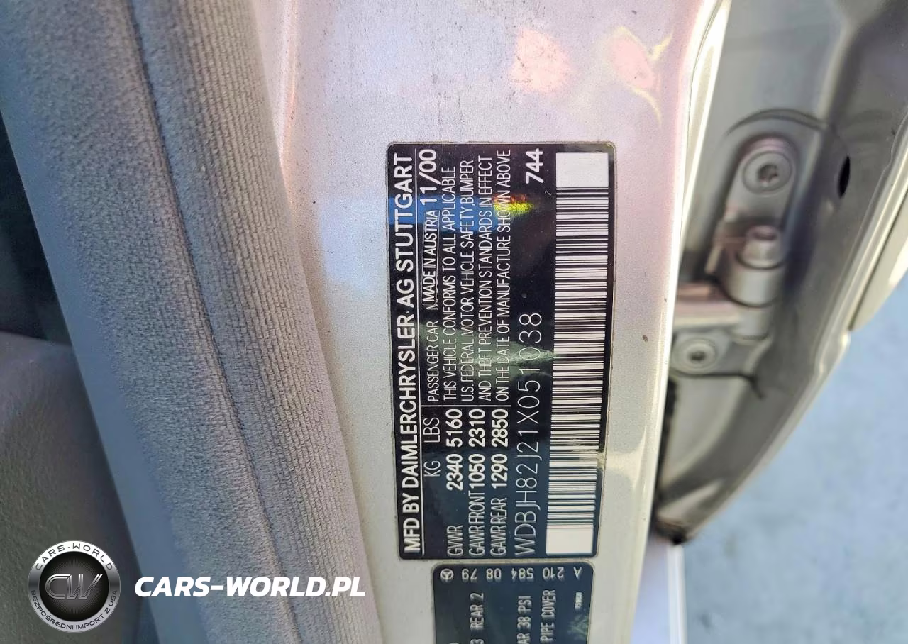 2001 Mercedes-Benz E 320 4Matic VIN:WDBJH82J21X051038 - 13