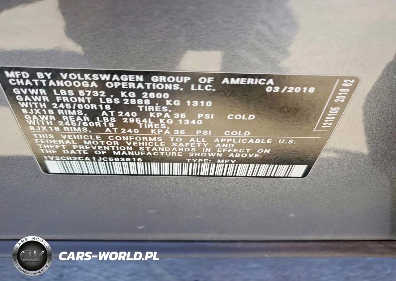 2018 Volkswagen Atlas Se VIN:1V2CR2CA1JC563916 - 13