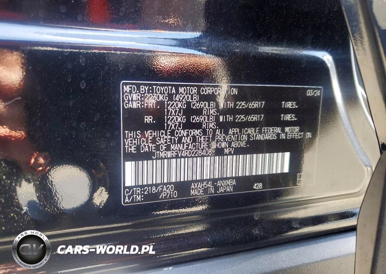 2024 Toyota Rav4 Hybrid Xle VIN:JTMRWRFV4RD228408 - 13