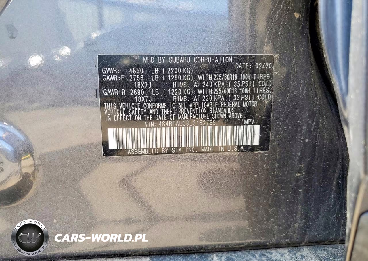 2020 Subaru Outback Limited VIN:4S4BTALC3L3182769 - 12