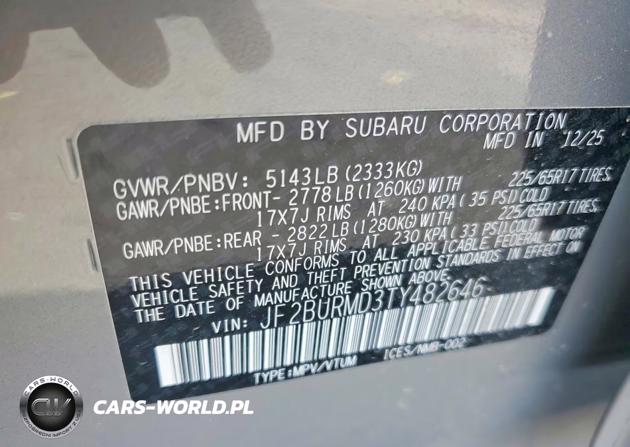 2026 Subaru Outback Wilderness VIN:JF2BURMD3TY482646 - 12