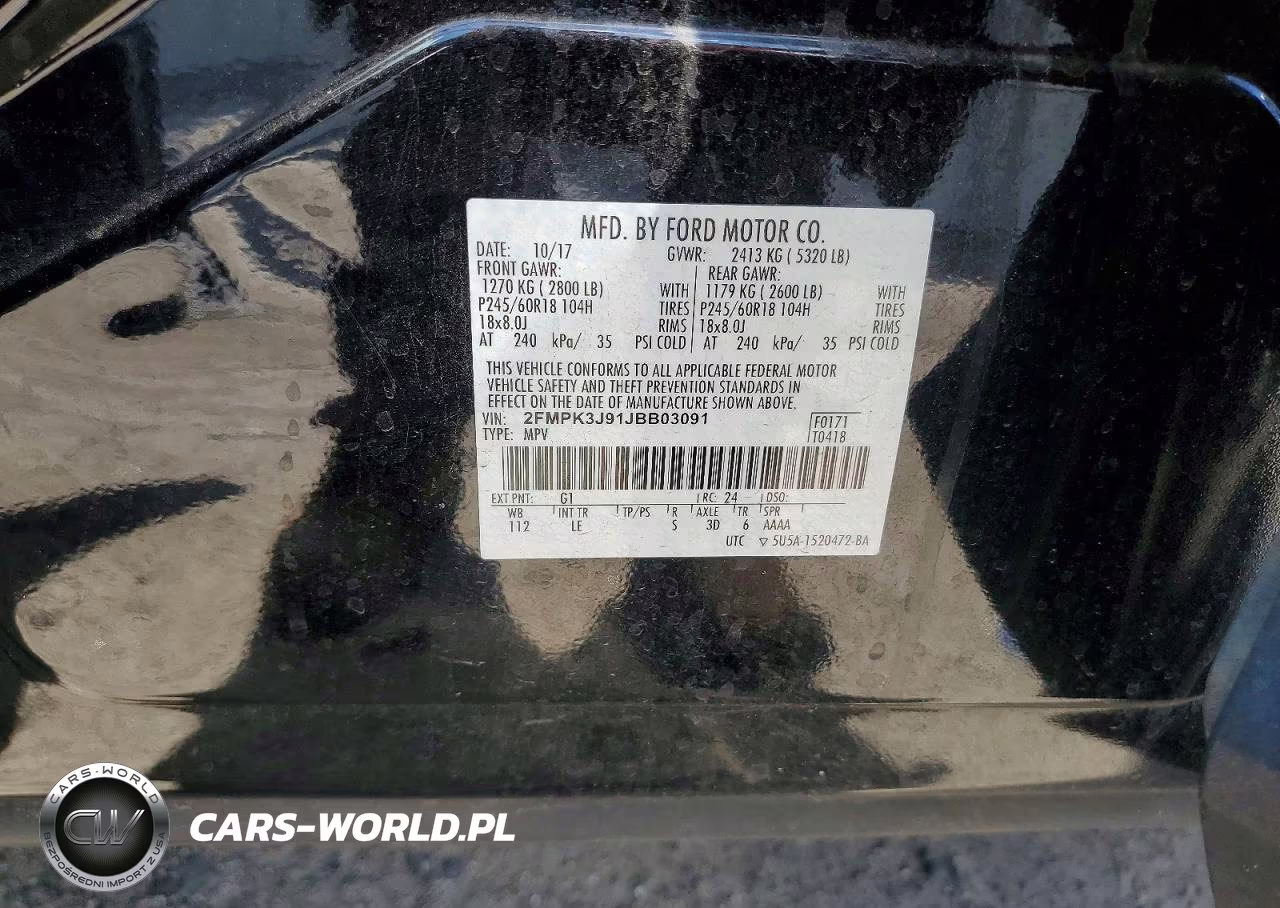 2018 Ford Edge Sel VIN:2FMPK3J91JBB03091 - 13