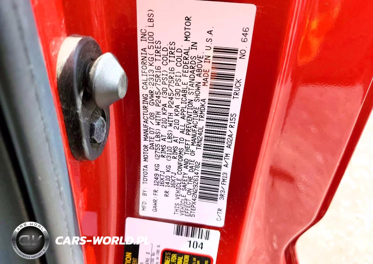 2009 Toyota Tacoma Base VIN:5TEPX42N29Z614782 - 12
