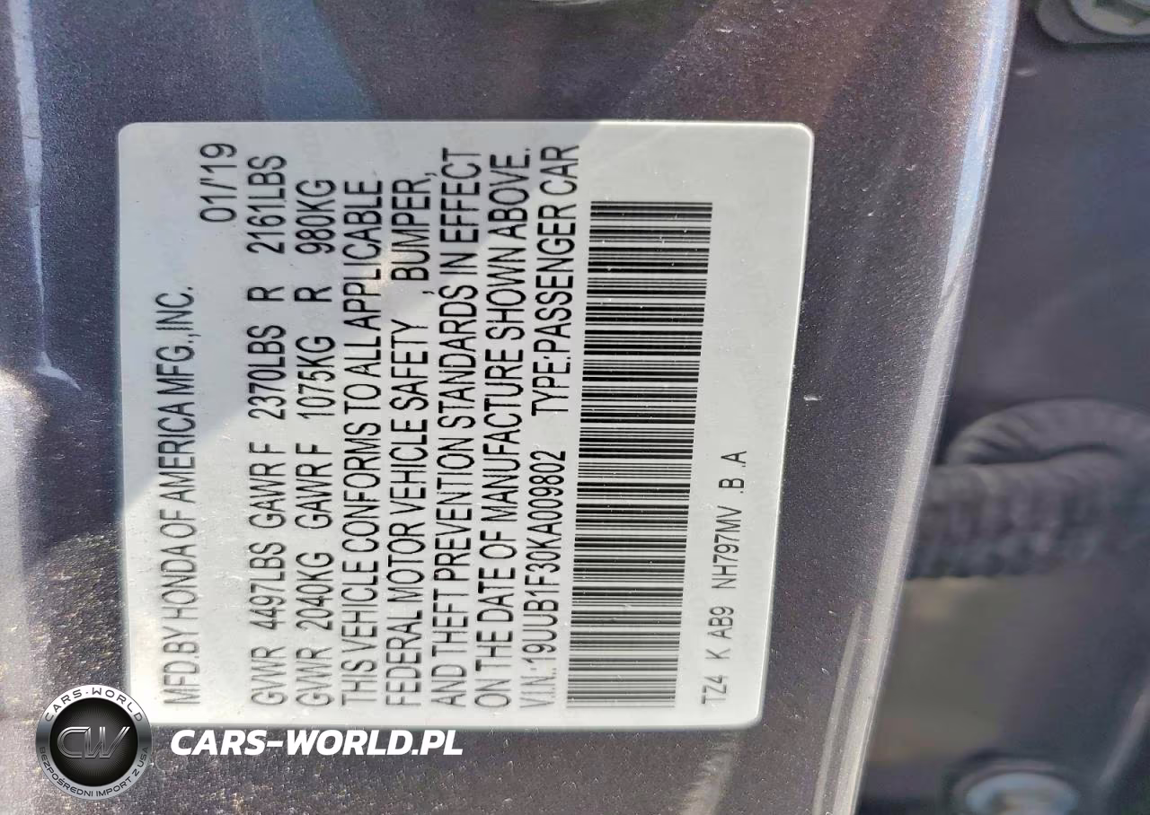 2019 Acura Tlx VIN:19UUB1F30KA009802 - 13