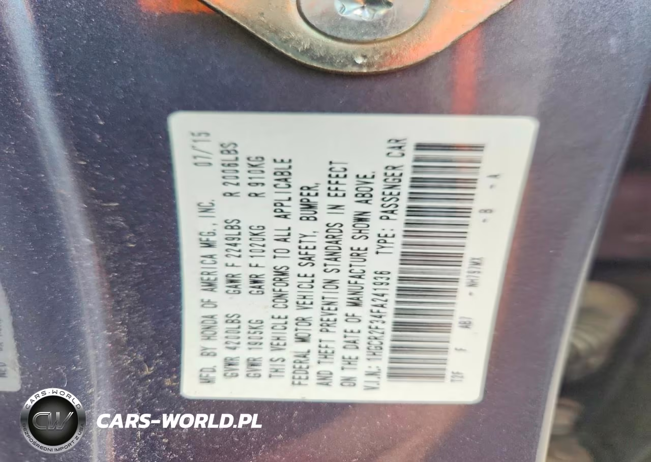 2015 Honda Accord Lx VIN:1HGCR2F34FA241936 - 12