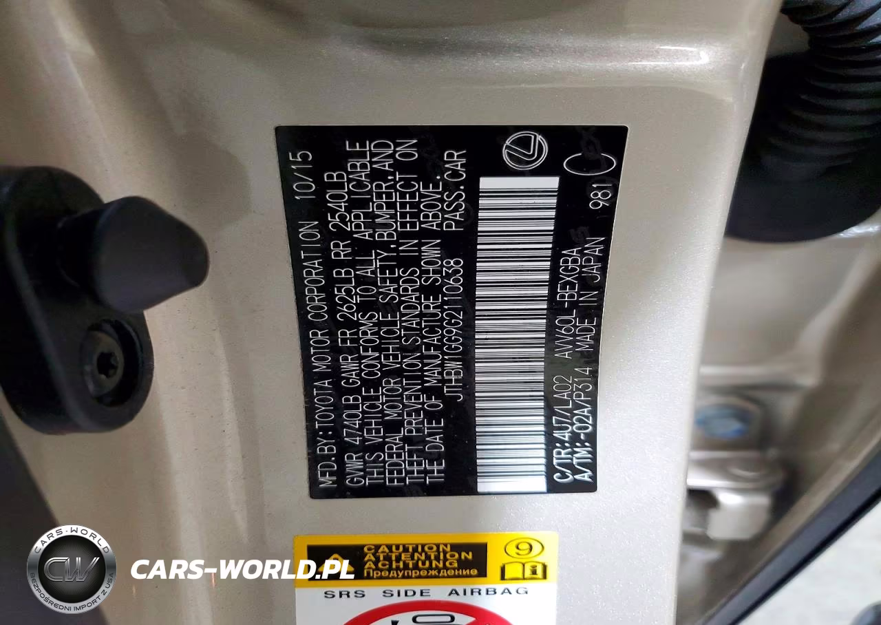 2016 Lexus Es 300H VIN:JTHBW1GG9G2110638 - 12