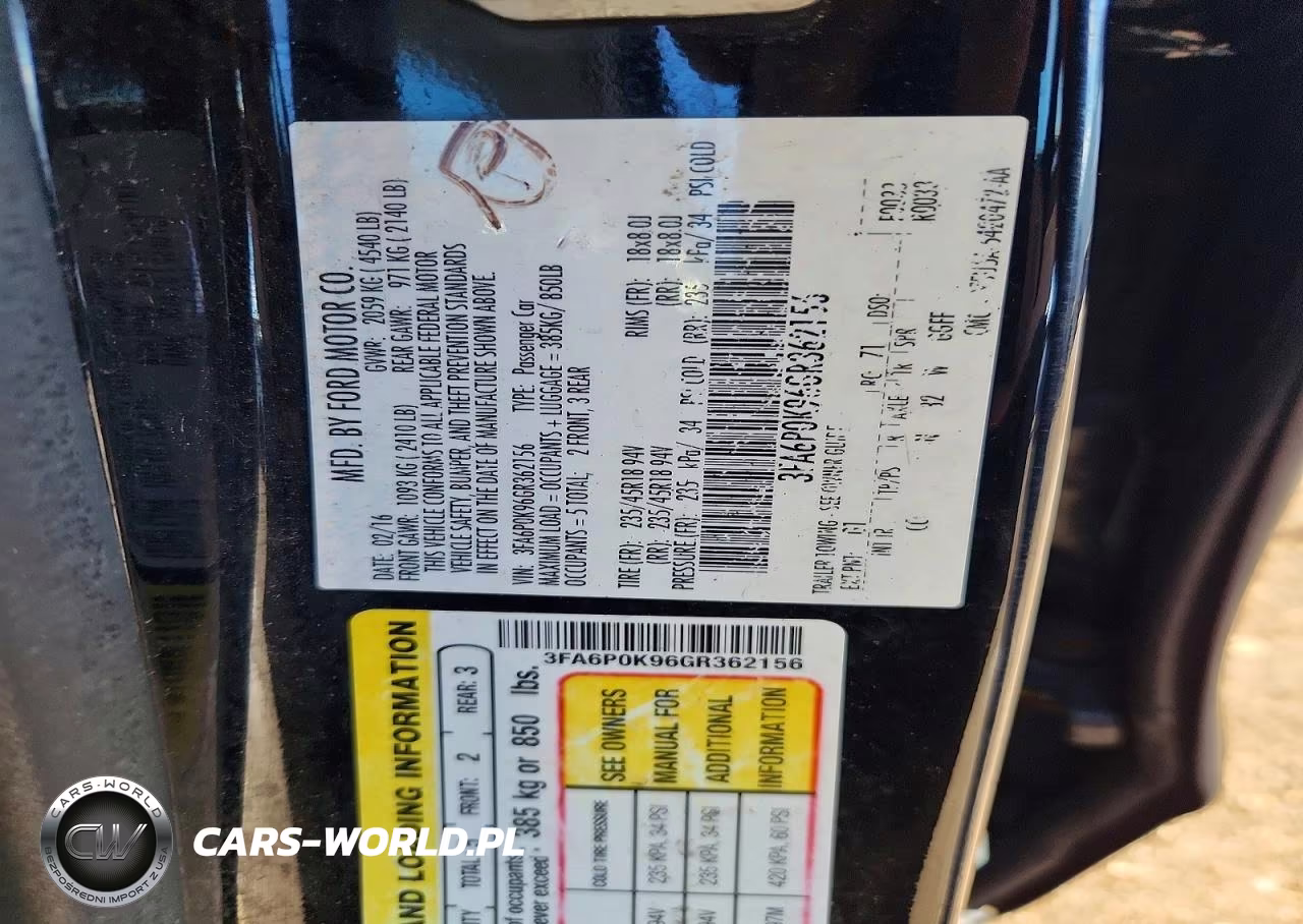 2016 Ford Fusion Titanium VIN:3FA6P0K96GR362156 - 12