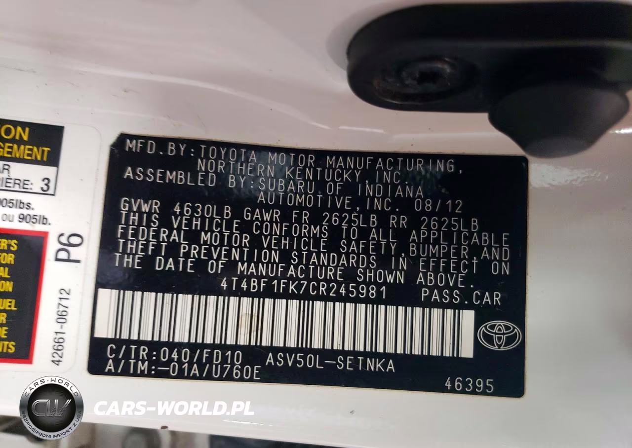 2012 Toyota Camry Le VIN:4T4BF1FK7CR245981 - 12