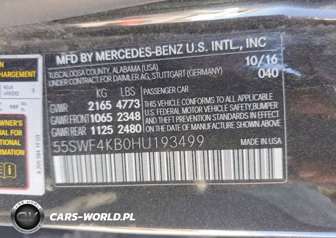 2017 Mercedes-Benz C 300 4Matic VIN:55SWF4KB0HU193499 - 12