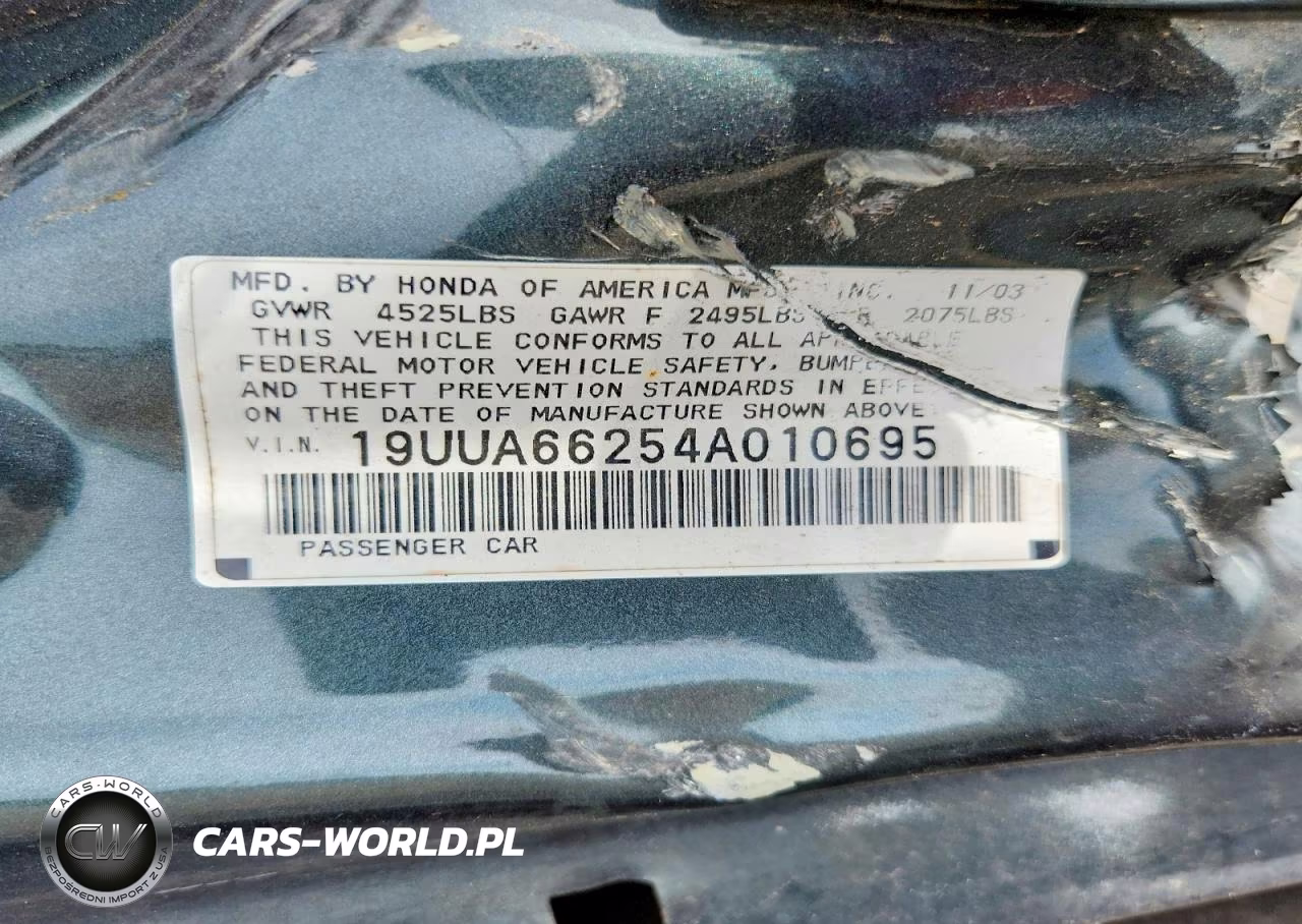 2004 Acura Tl VIN:19UUA66254A010695 - 13