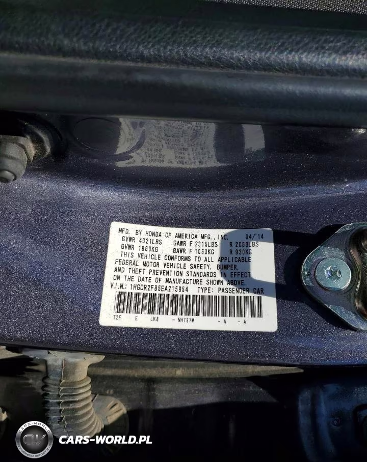2014 Honda Accord Exl VIN:1HGCR2F85EA215954 - 12