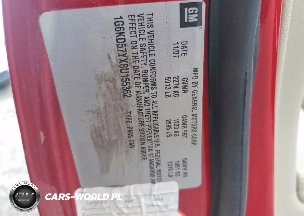 2008 Cadillac Dts VIN:1G6KD57YX8U155362 - 12