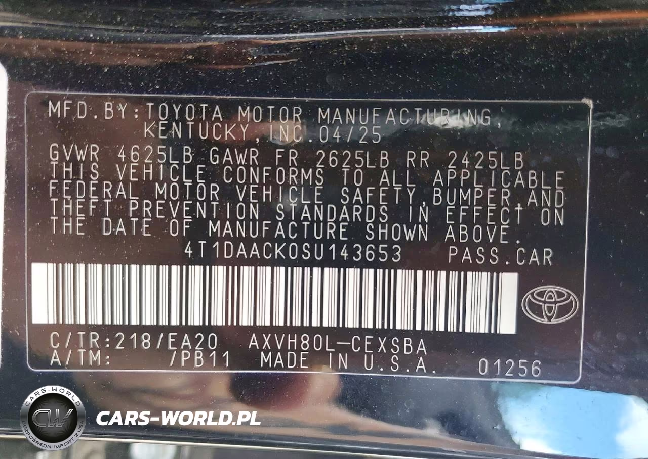 2025 Toyota Camry Se VIN:4T1DAACK0SU143653 - 12