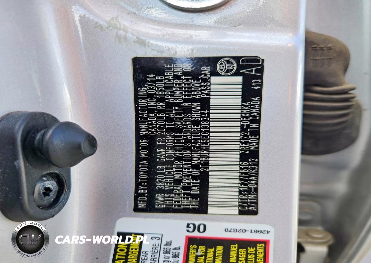 2014 TOYOTA COROLLA L VIN:2T1BURHE9EC138344 - 13