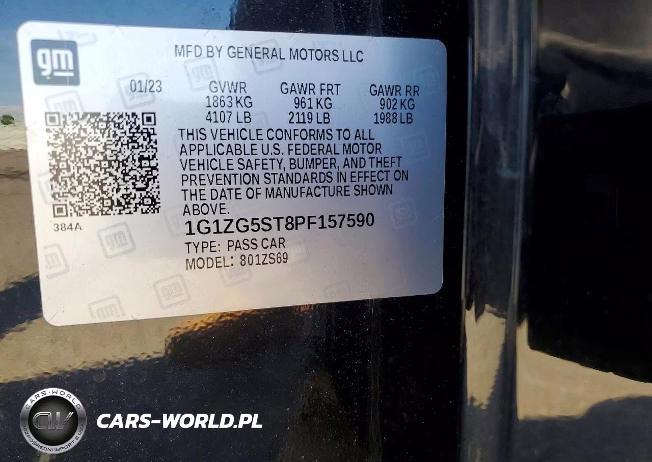 2023 Chevrolet Malibu Rs VIN:1G1ZG5ST8PF157590 - 12