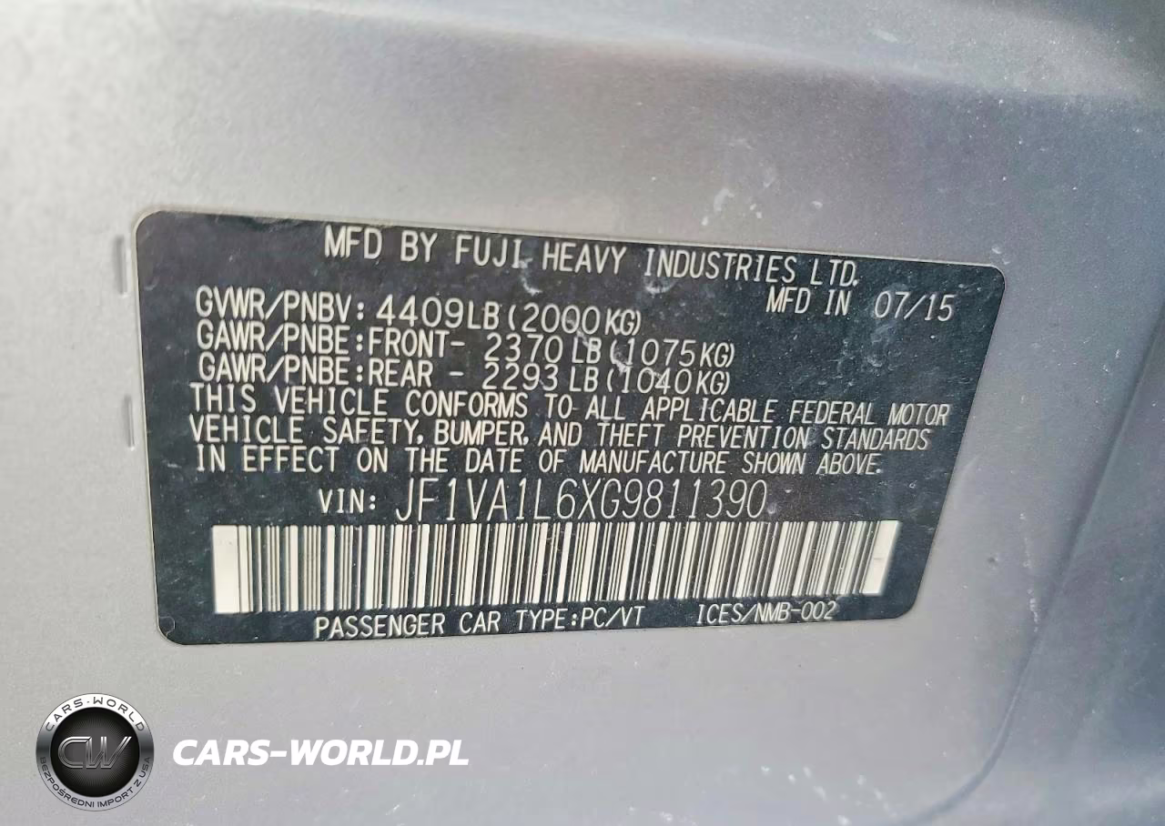 2019 Subaru Wrx Limited VIN:JF1VA1L6XG9811390 - 12