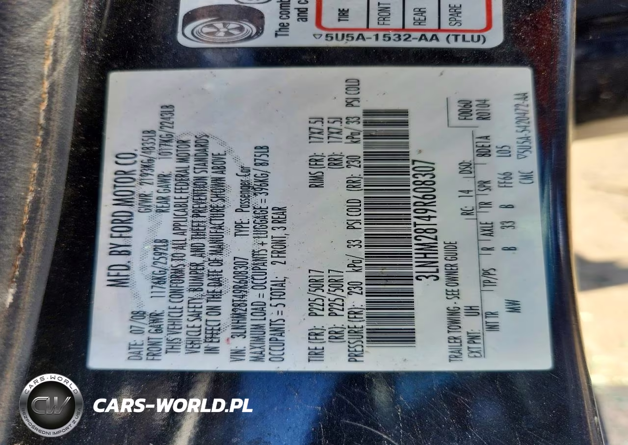 2009 Lincoln Mkz VIN:3LNHM28T49R608307 - 12