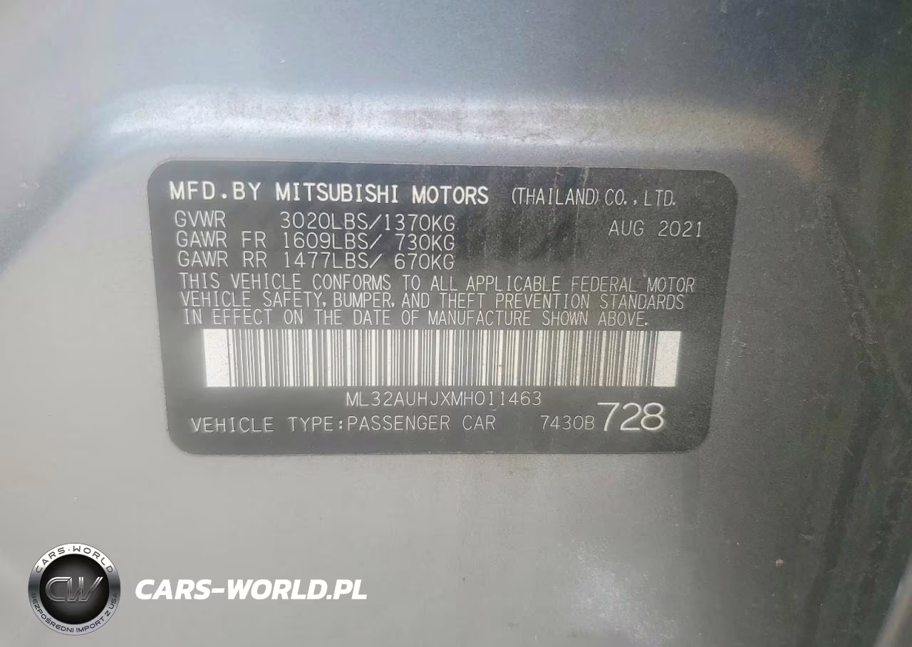 2021 Mitsubishi Mirage Es VIN:ML32AUHJXMH011463 - 12