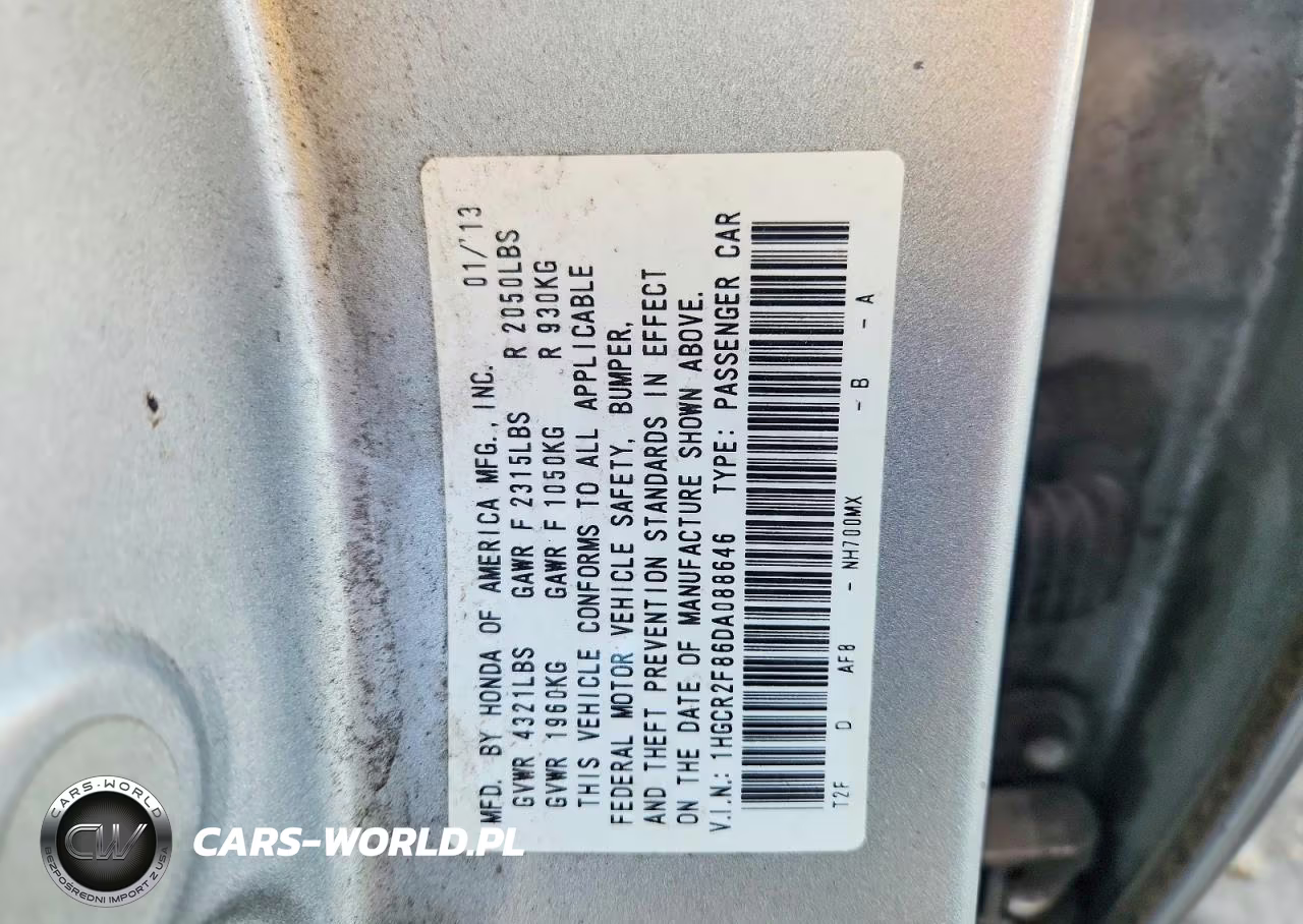 2013 Honda Accord Exl VIN:1HGCR2F86DA088646 - 13