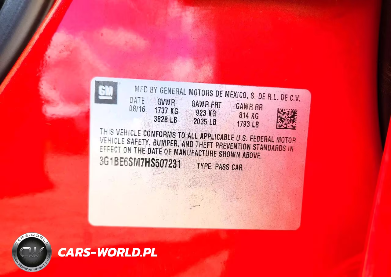 2017 Chevrolet Cruze Lt VIN:3G1BE6SM7HS507231 - 12
