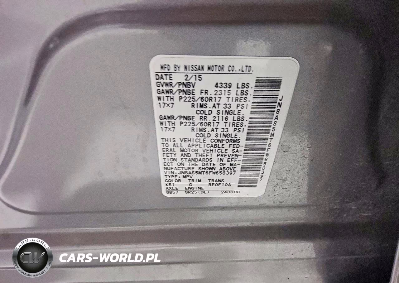 2015 Nissan Rogue Select S VIN:JN8AS5MT6FW658397 - 13