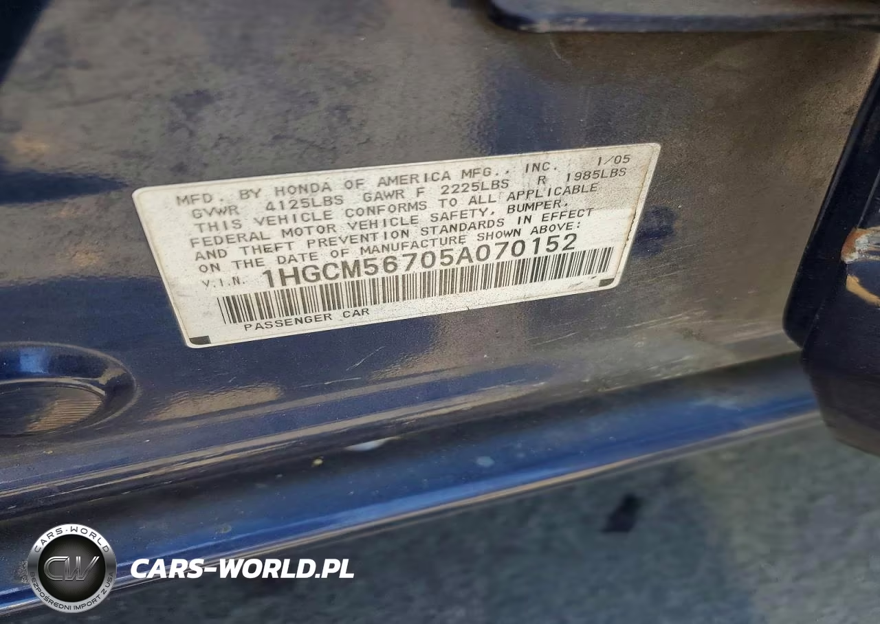 2005 Honda Accord Ex VIN:1HGCM56705A070152 - 12
