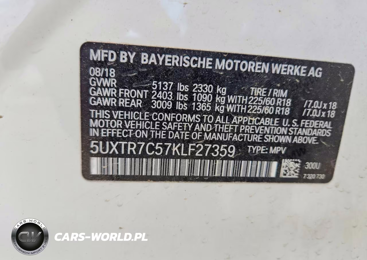 2019 BMW X3 Sdrive30I VIN:5UXTR7C57KLF27359 - 13