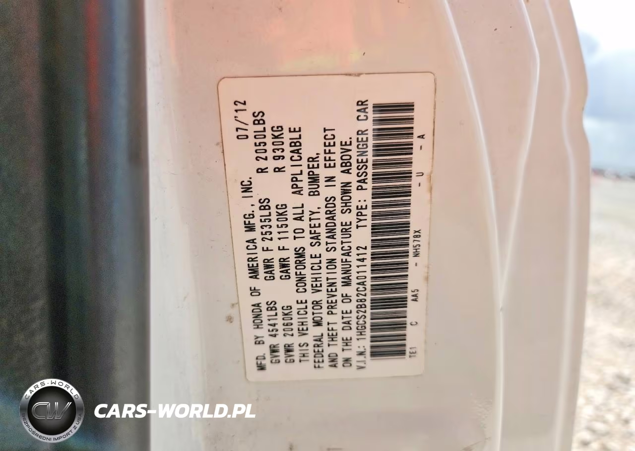 2012 Honda Accord Exl VIN:1HGCS2B82CA011412 - 13