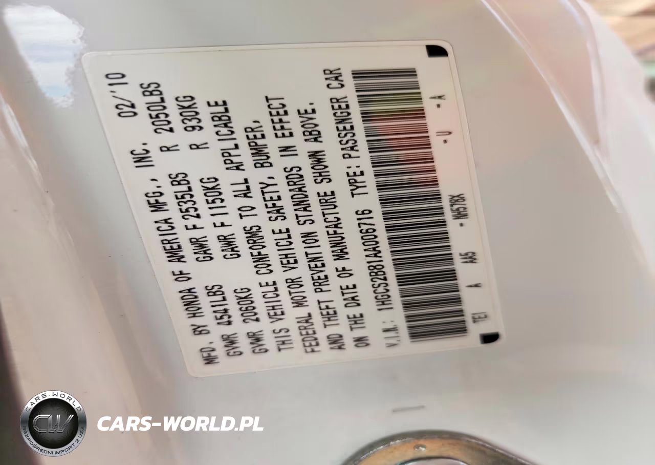 2010 Honda Accord Exl VIN:1HGCS2B81AA006716 - 12