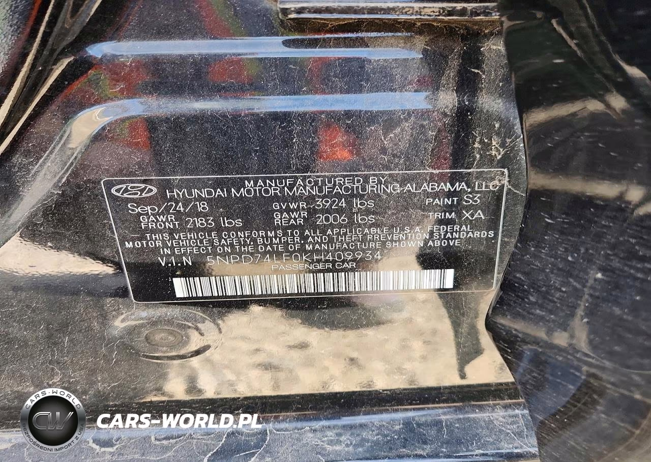 2019 Hyundai Elantra Se VIN:5NPD74LF0KH409934 - 12