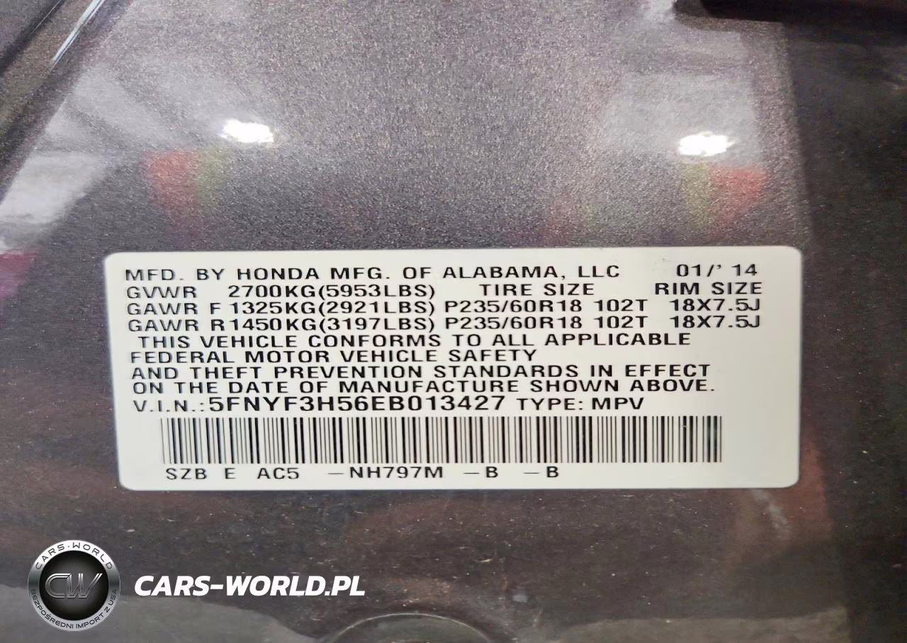 2014 Honda Pilot Exl VIN:5FNYF3H56EB013427 - 13
