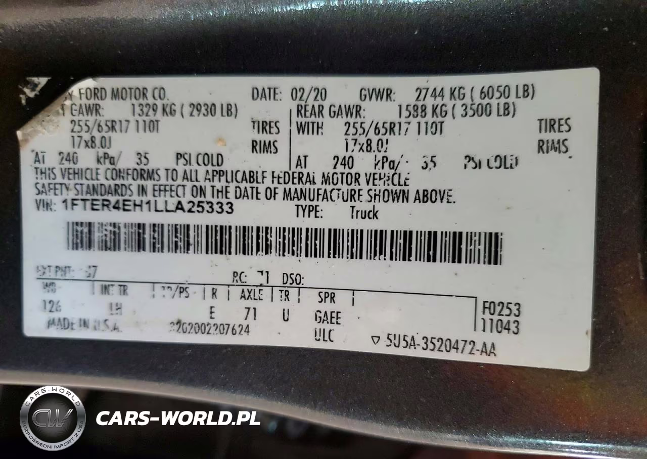 2020 Ford Ranger Xl VIN:1FTER4EH1LLA25333 - 12