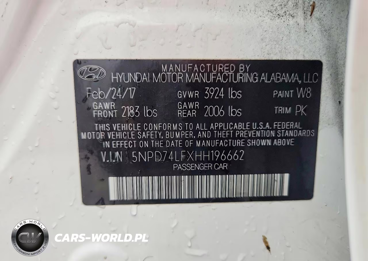 2017 Hyundai Elantra VIN:5NPD74LFXHH196662 - 12