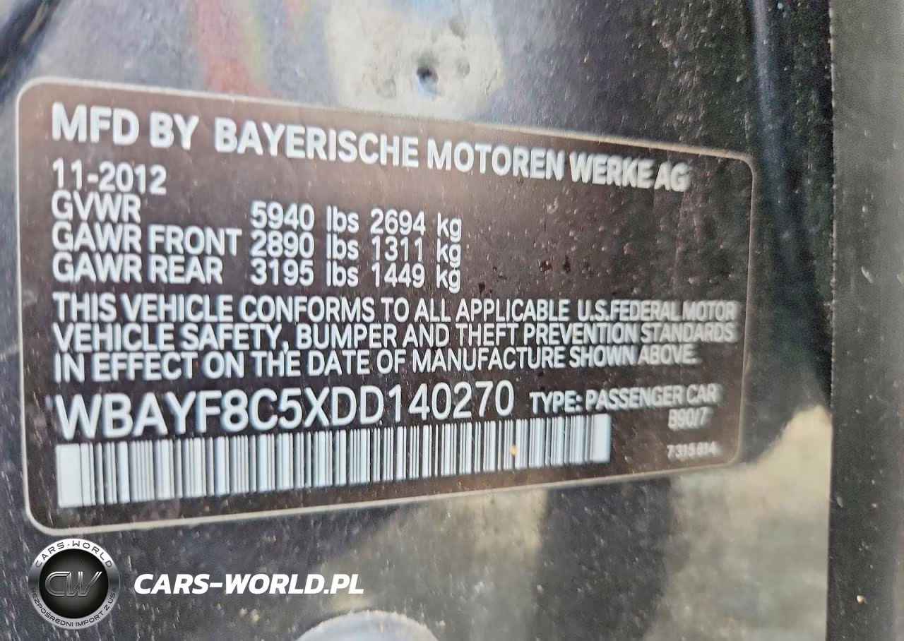 2013 BMW 750 Lxi VIN:WBAYF8C5XDD140270 - 12
