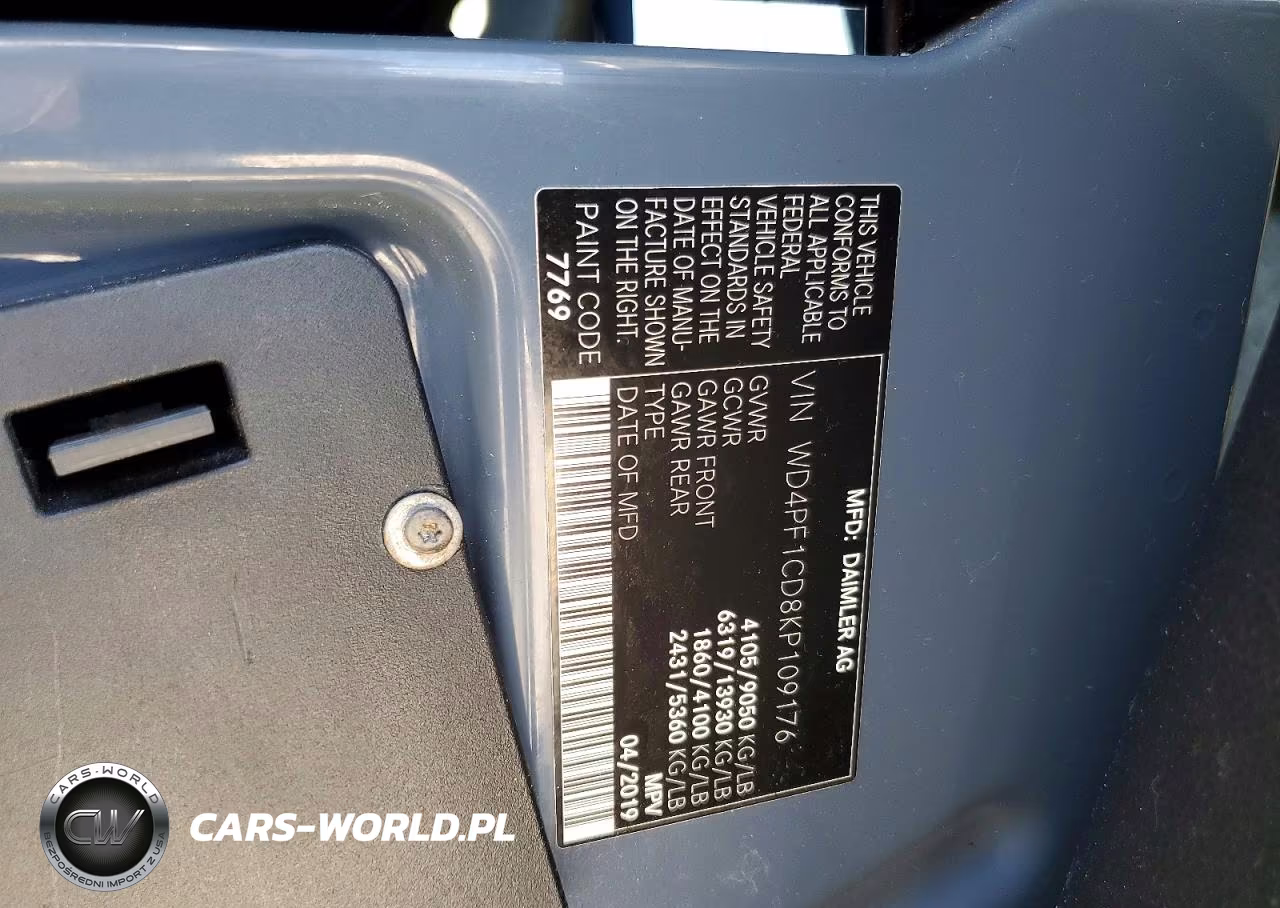 2019 Mercedes-Benz Sprinter 2500 VIN:WD4PF1CD8KP109176 - 12