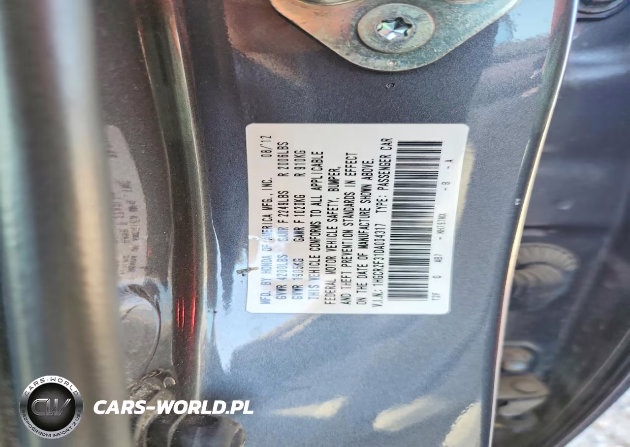 2013 Honda Accord Lx VIN:1HGCR2F31DA004317 - 12