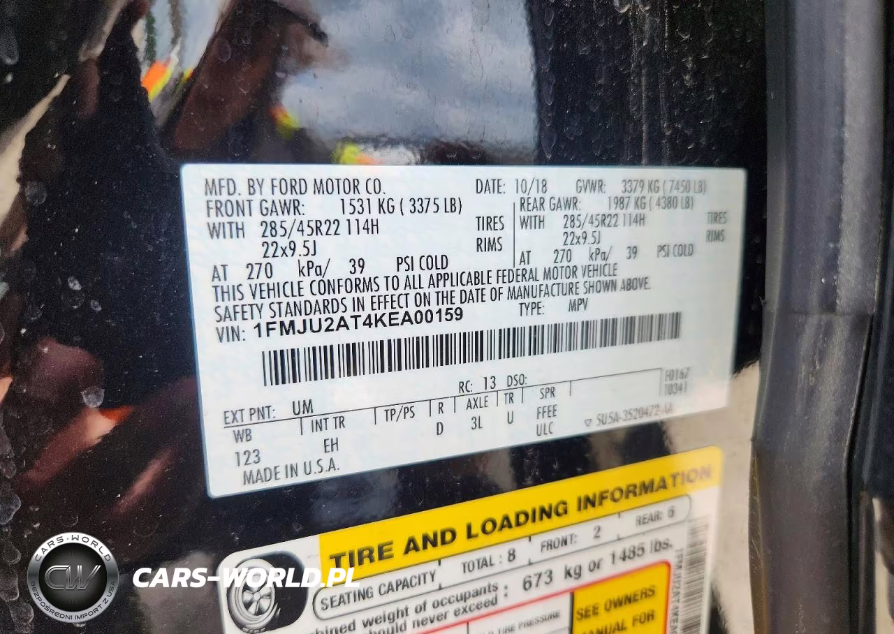 2019 Ford Expedition Limited VIN:1FMJU2AT4KEA00159 - 13