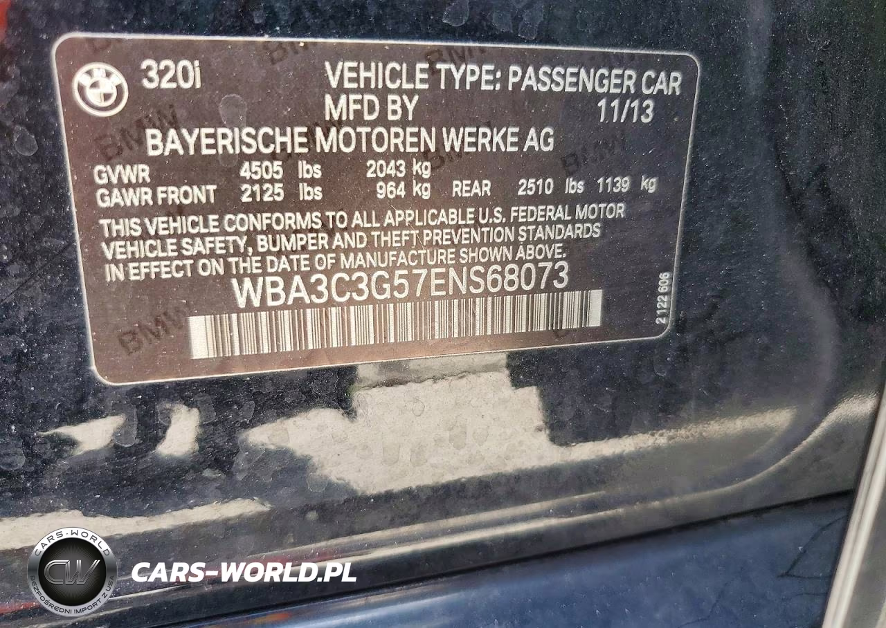 2014 BMW 320 I xDrive VIN:WBA3C3G57ENS68073 - 12