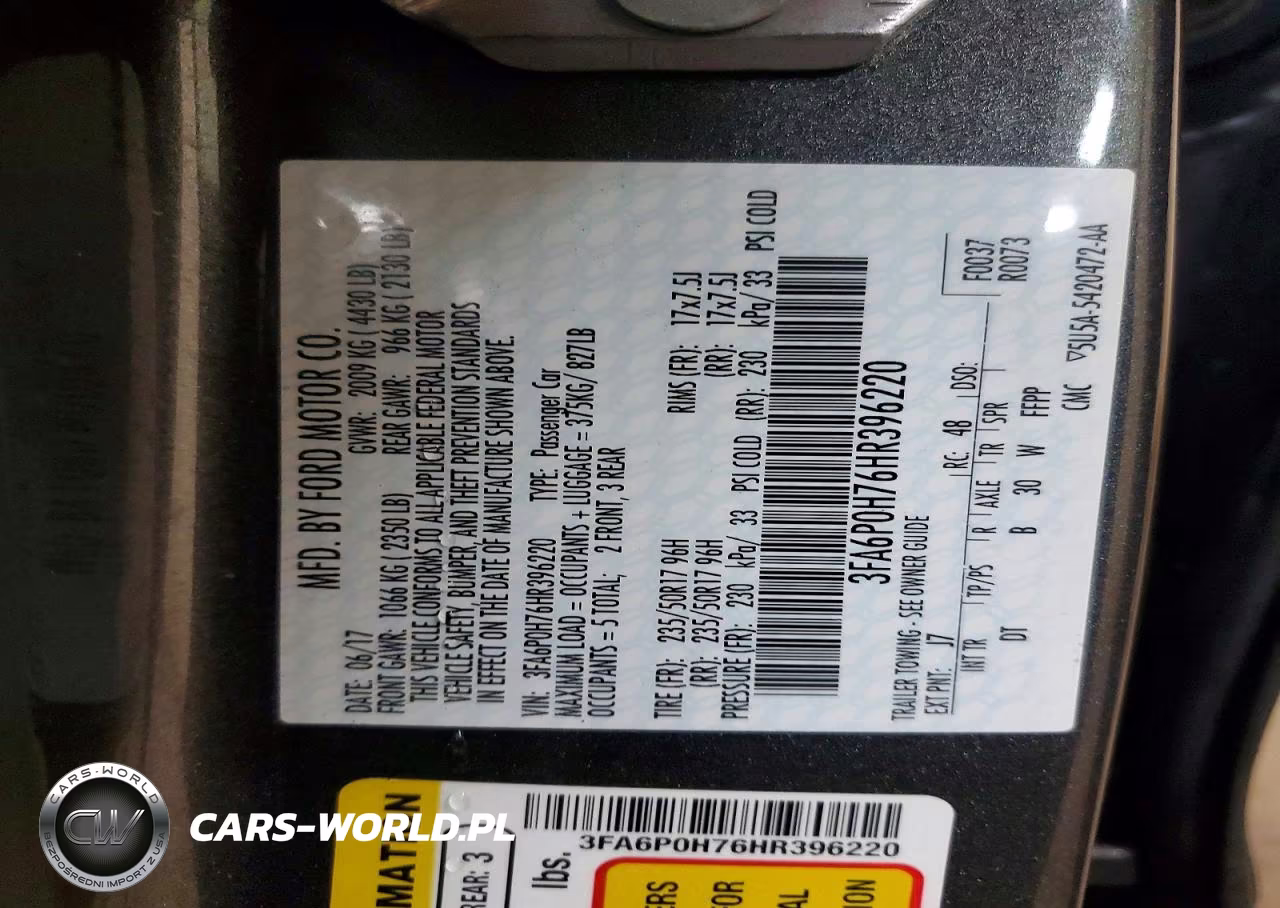 2017 Ford Fusion Se VIN:3FA6P0H76HR396220 - 12