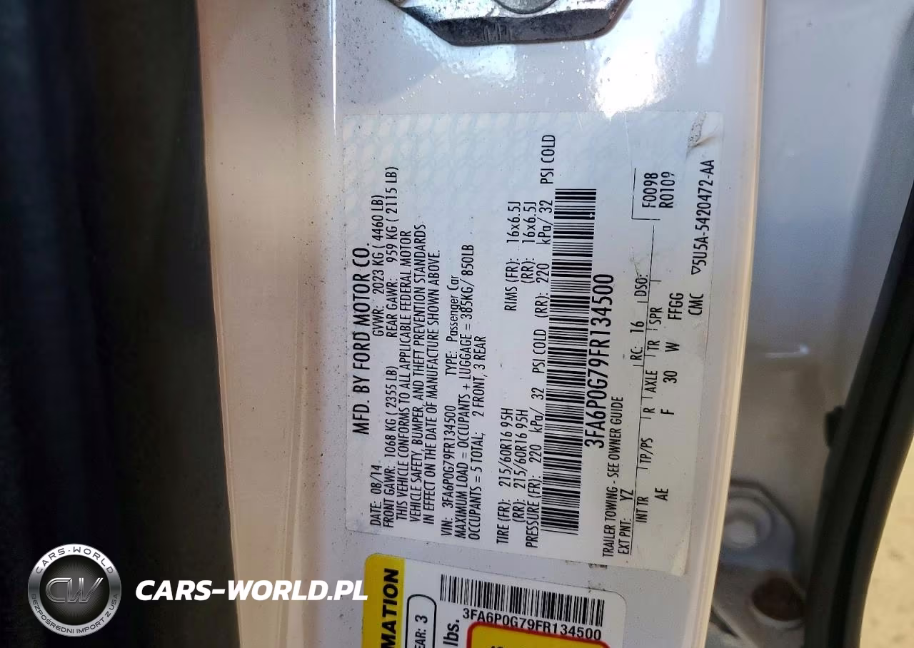 2015 Ford Fusion S VIN:3FA6P0G79FR134500 - 12