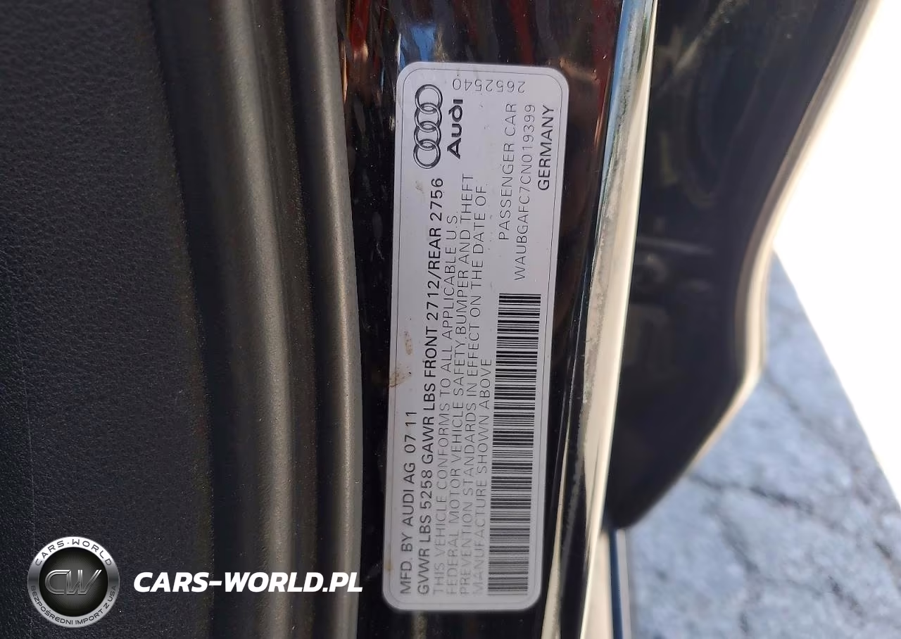 2012 Audi A6 VIN:WAUBGAFC7CN019399 - 12