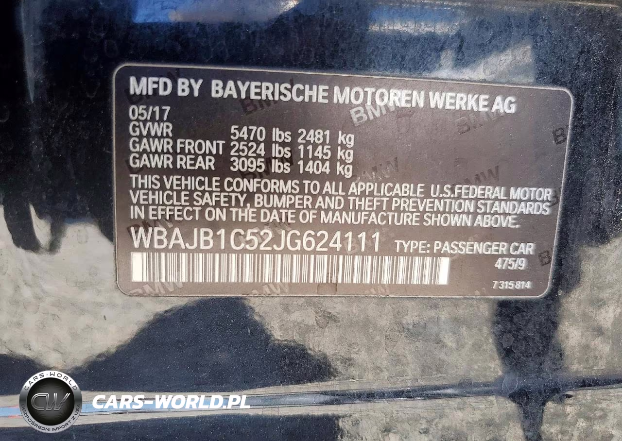 2018 BMW 530Xe VIN:WBAJB1C52JG624111 - 12