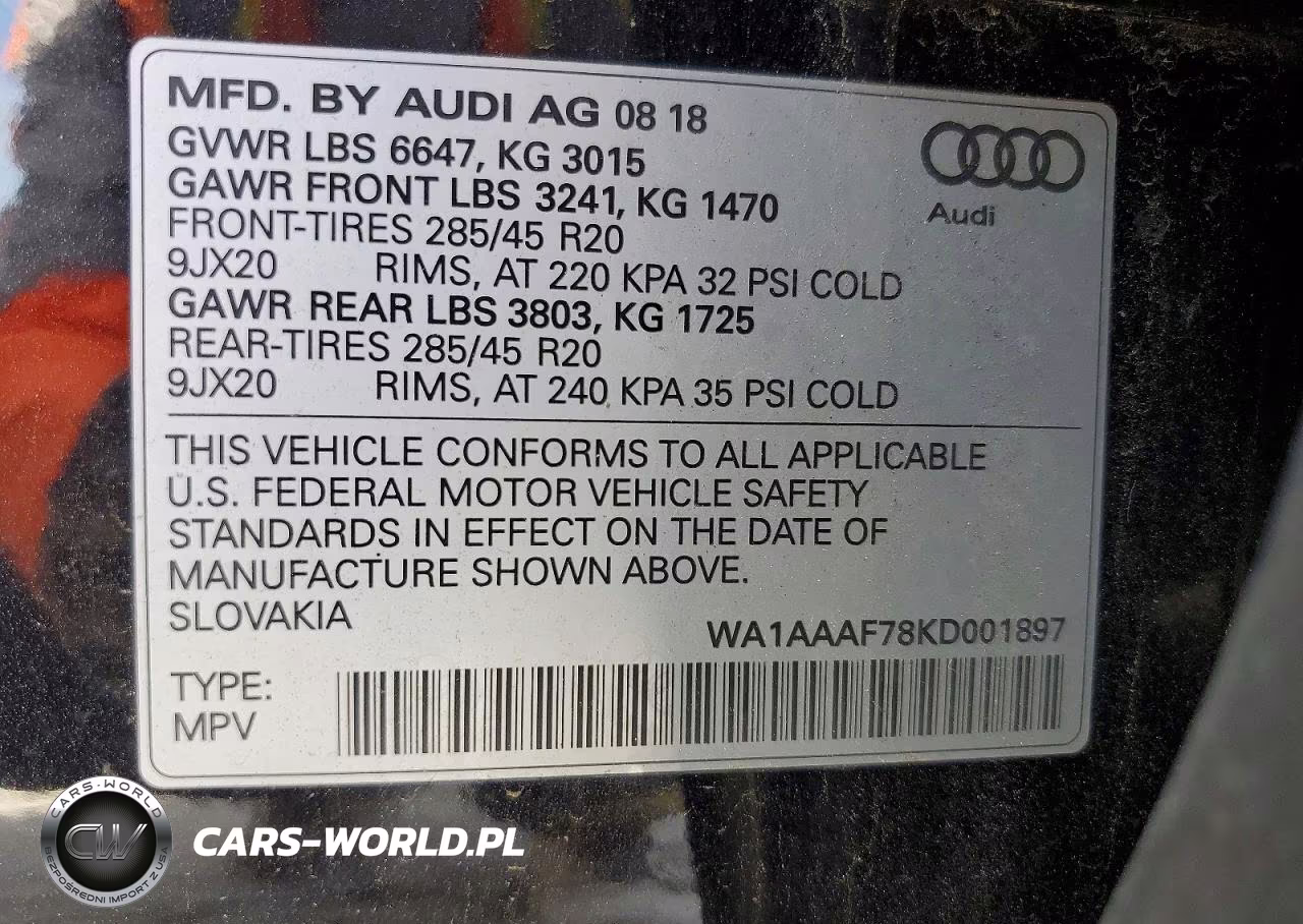 2019 Audi Q7 Premium VIN:WA1AAAF78KD001897 - 13