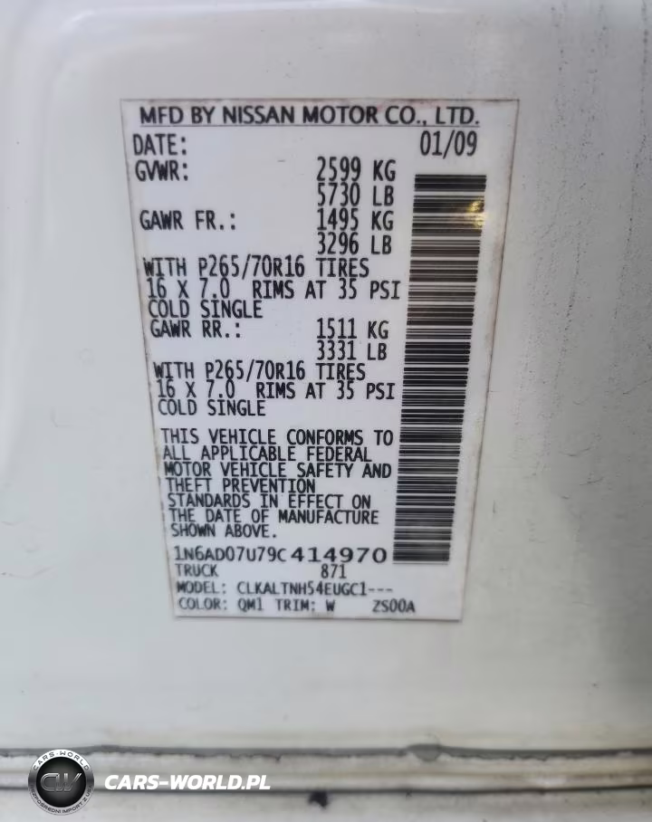 2009 Nissan Frontier Se V6 VIN:1N6AD07U79C414970 - 12